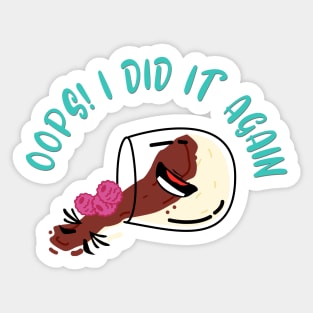 Chocolate Mousse Oops Dropped Dessert Character Sticker